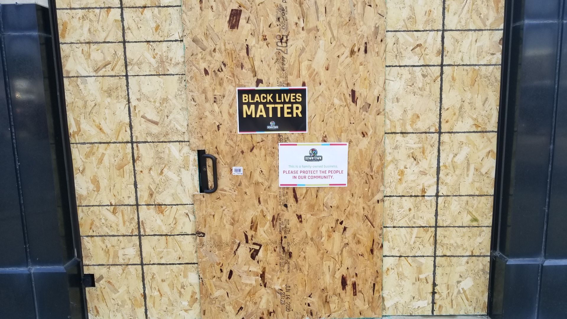 Boarding up businesses